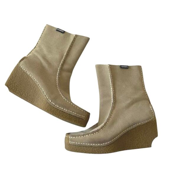 Vintage Vtg Candies Y2K Cream Suede Platform size 7 NWOT - Picture 5 of 6